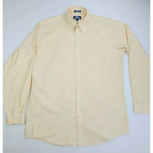 Stafford size 17-38 XT Men's Pale Banana Yellow Oxford Button Down Long Sleeve